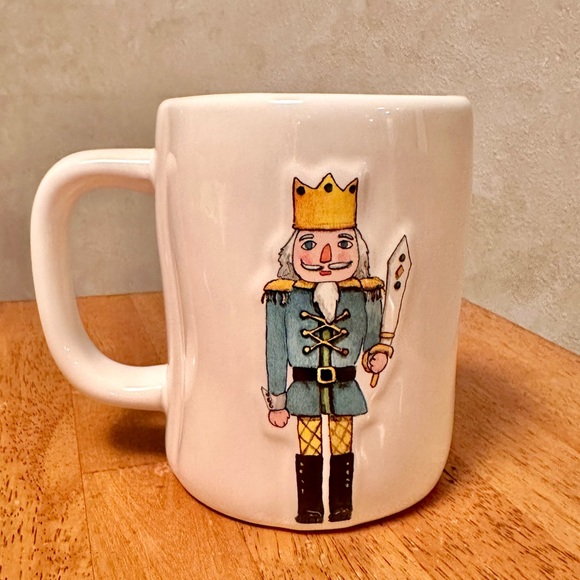 Rae Dunn I’M A LITTLE NUTTY Nutcracker Christmas Double Sided Ceramic Mug NEW! - Picture 2 of 3